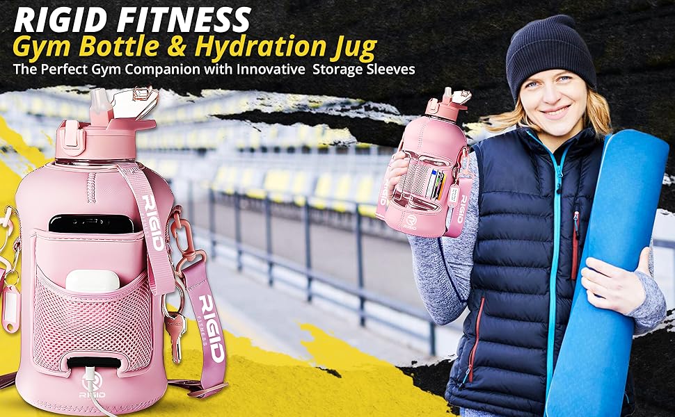 2.2L pink gym water bottle