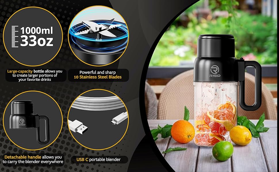 portable blender bottle 1000ml