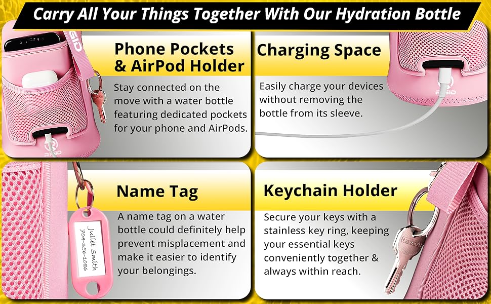 2.2L pink gym water bottle