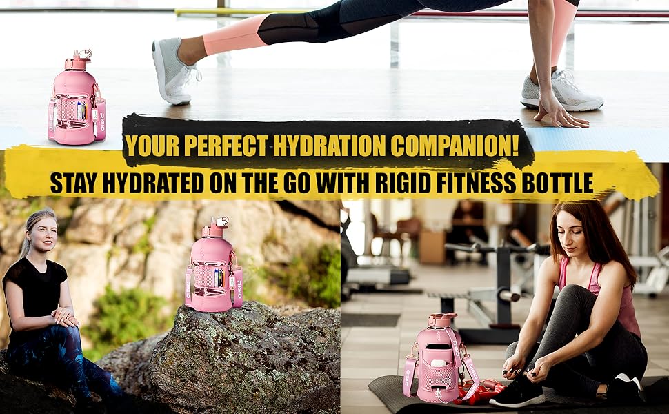 2.2L pink gym water bottle