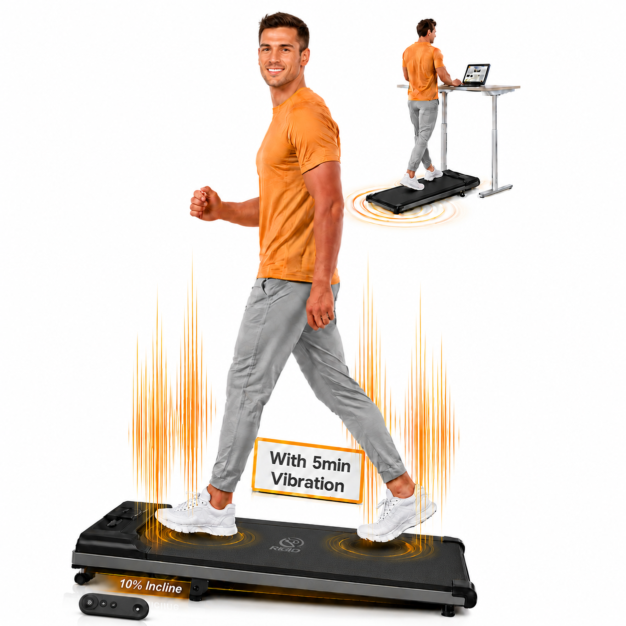 Under desk treadmill with Vibration