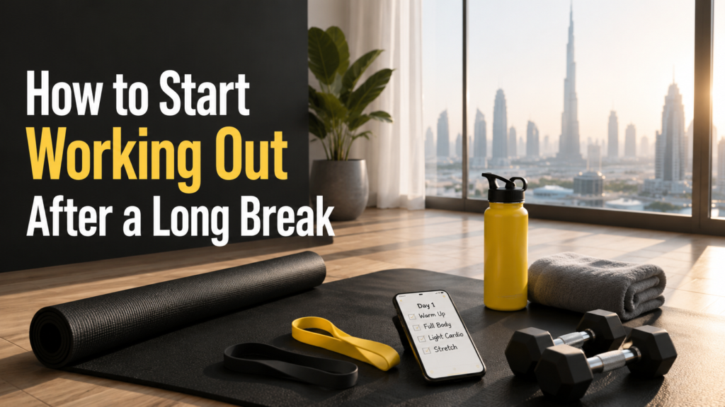 Beginner home workout setup for starting fitness after a long break