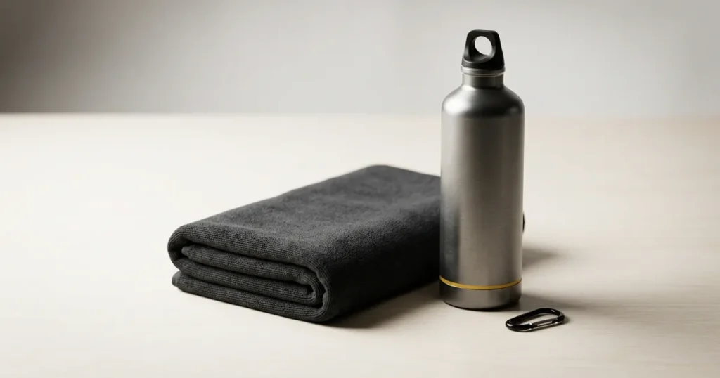 Gym towel cotton on body
