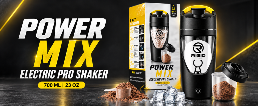 Electric Protein Shaker Bottle 700ml – USB Rechargeable & Leakproof | RIGID FITNESS