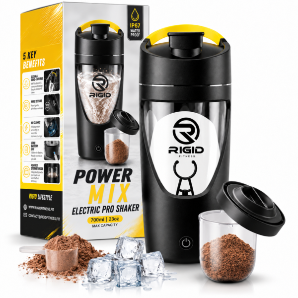 Electric Protein Shaker Bottle 700ml – USB Rechargeable & Leakproof | RIGID FITNESS